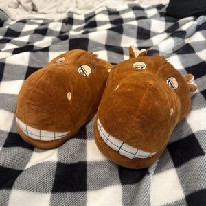 Brown Horse Plush Slippers